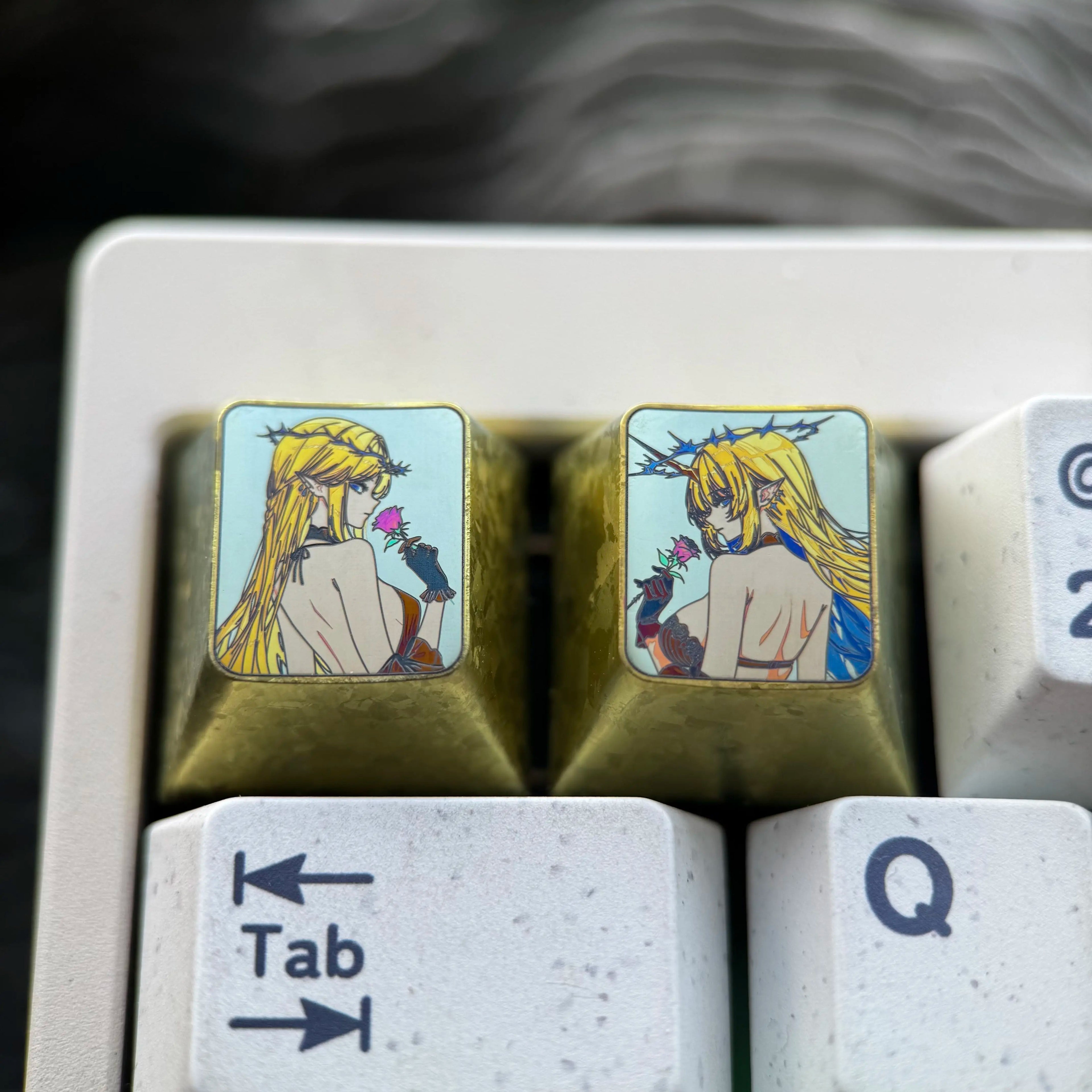 Wuthering Waves, Cartethyia Back, 1U Titanium Alloy Personalized Keycaps, Anime Game Culture Creative Mechanical Keyboard Decorative Keycaps