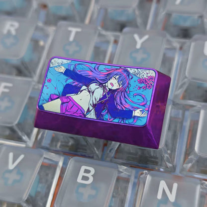 DATE A LIVE，Yatogami Tohka themed 1.75U titanium alloy personalized keycaps, mechanical keyboard decorative keycaps, anime and game cultural creative keycaps