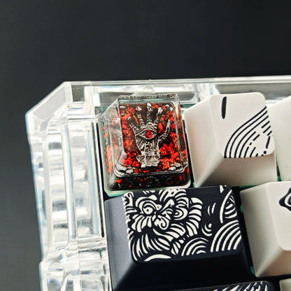 Dark themed design, Medieval Gothic style，crystal resin personalized keycaps, artisankeycaps， Mechanical keyboard decorative keycaps