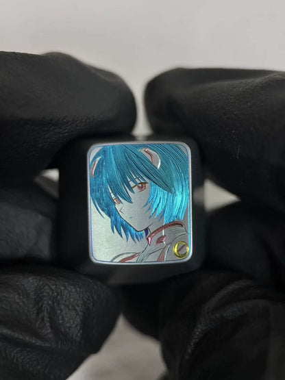 Hand carved titanium alloy series Hand carved titanium alloy anode coloring, anime and game culture creative metal hand carved keycaps collection