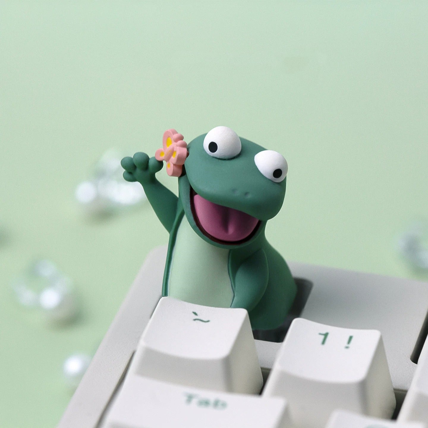 Hoppers， Cartoon lizard cute resin personalized keycaps, anime, games, movies, cultural and creative products, mechanical keyboard decorative keycaps