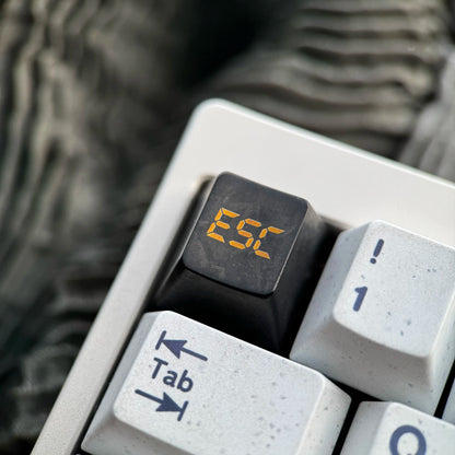 Black titanium alloy ice crystal patterned personalized keycap, titanium alloy simple metal decorative keycap basic version