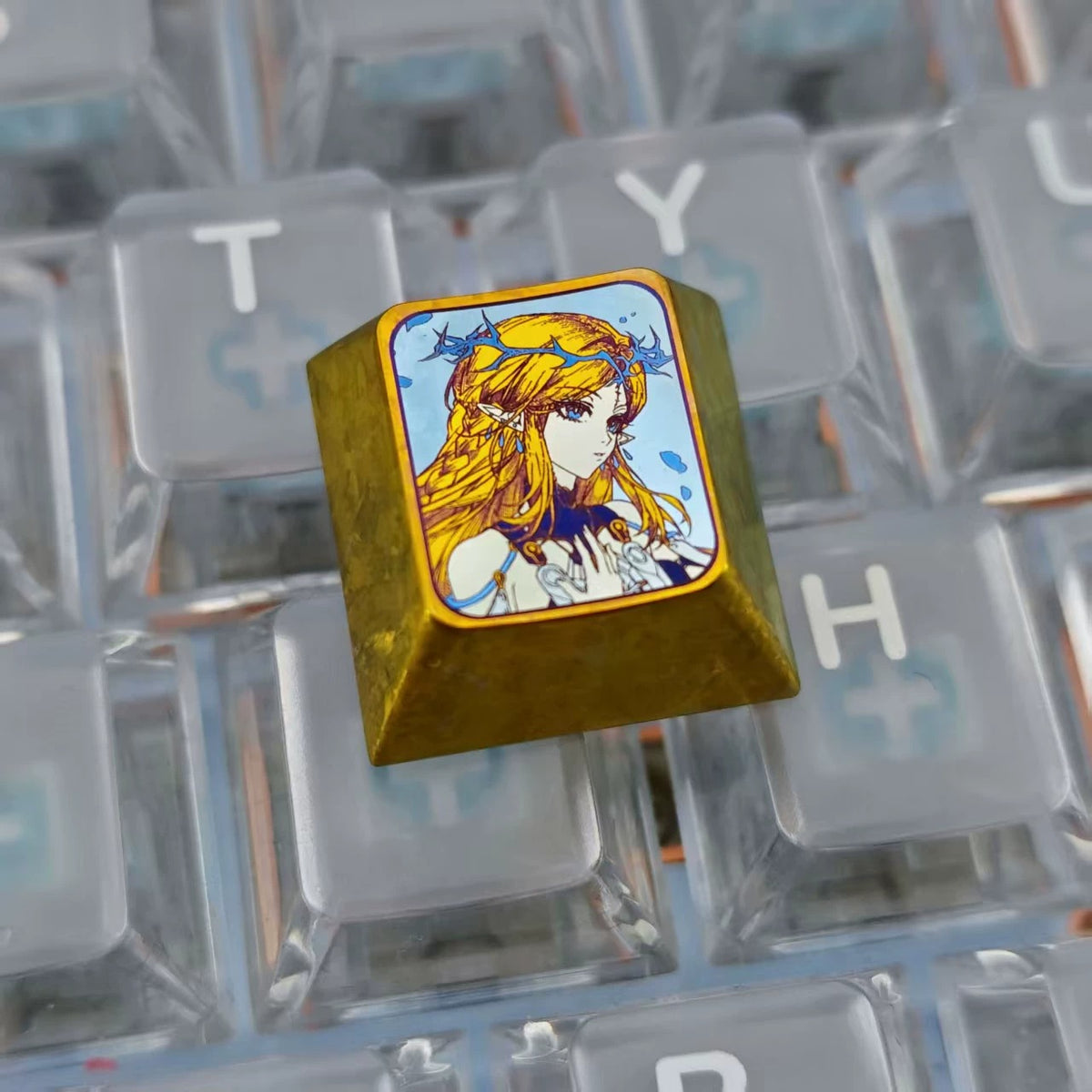 Wuthering Waves，Cartethyia 1 U titanium alloy personalized keycaps, anime and game cultural creative keycaps, mechanical keyboard decorative keycaps