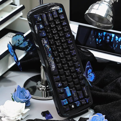 Skeleton Butterfly Keycap Set, Creative Keycap Cultural Art Keycap PBT Material Personalized Keycap Set, Compatible with 61/64/68/75/84/87/104 Key Mechanical Keyboard