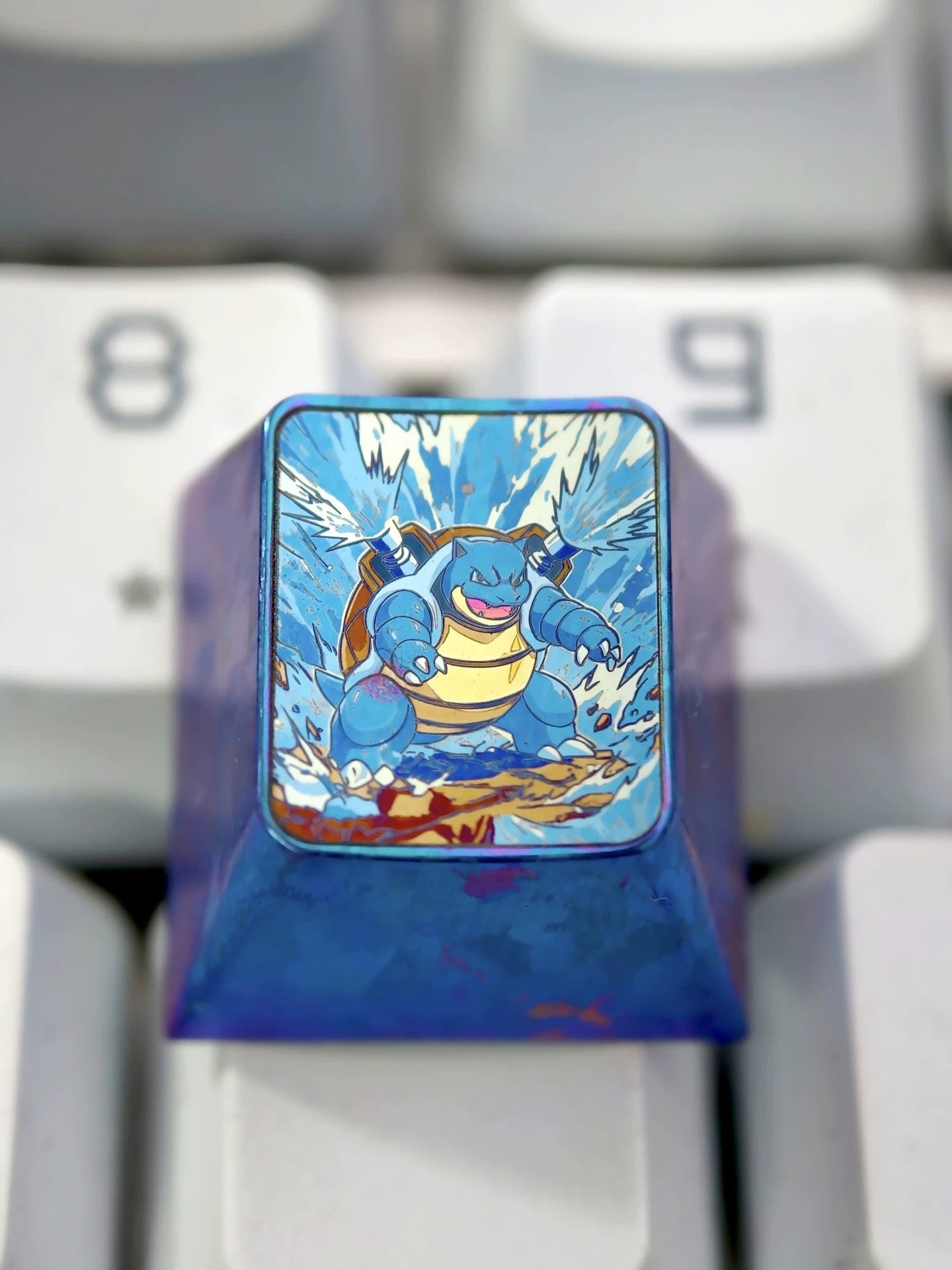 Pok é mon, Big Three, Starter Trio, Collection, 1 U titanium alloy personalized keycaps, anime and game culture creative art keycaps, mechanical keyboard decorative keycaps