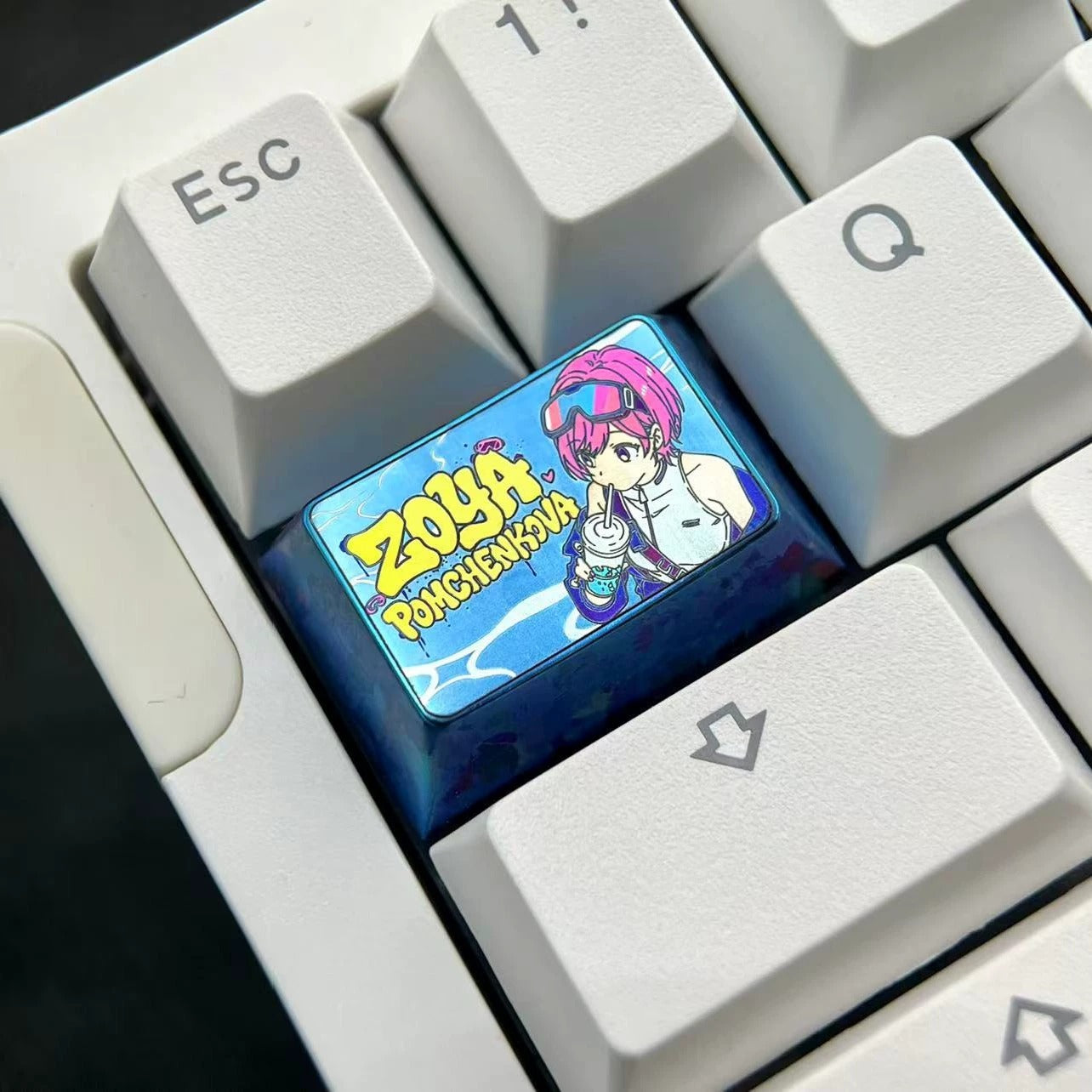 Delta Force game, Зоя Панченкова 1.5U titanium alloy personalized keycaps, mechanical keyboard metal decorative keycaps, anime and game culture peripheral keycaps