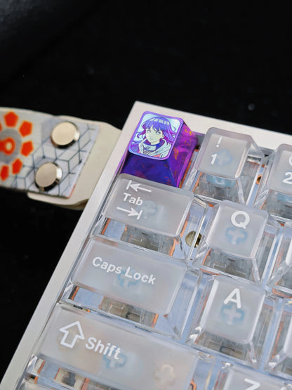 Naruto series, Hy ū ga Hinata, 1U titanium alloy personalized keycaps, anime and game mechanical keyboard decorative keycaps