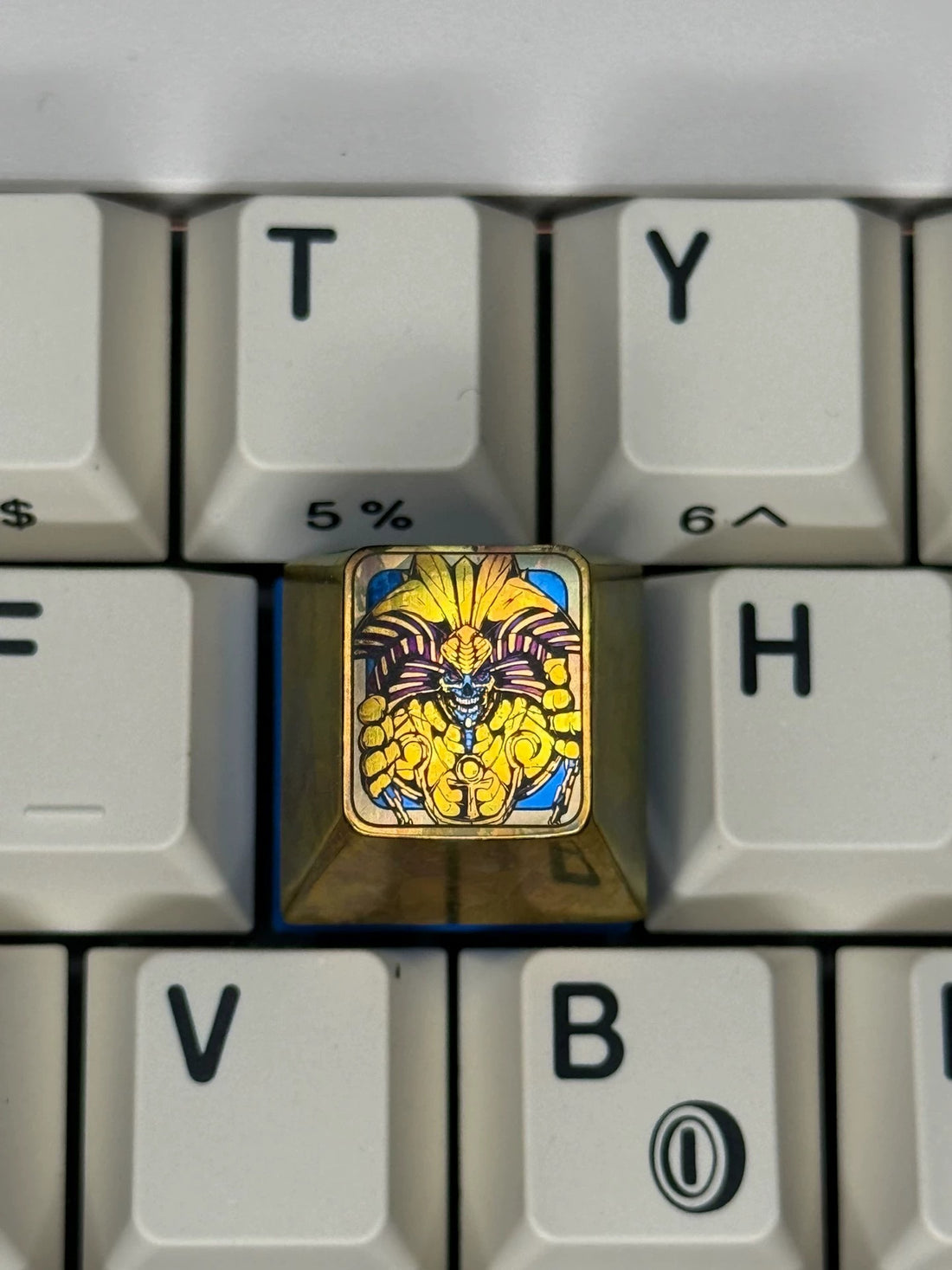 ‌Yu-Gi-Oh! ， Egyptian God 5 styles/1 U titanium alloy metal personalized keycaps, anime and game character peripheral products, decorative keycaps.