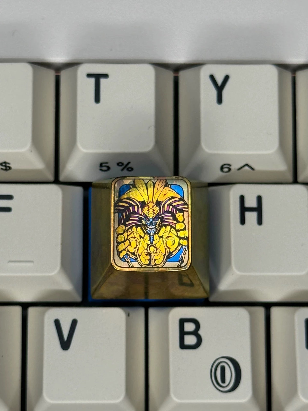 ‌Yu-Gi-Oh! ， Egyptian God 5 styles/1 U titanium alloy metal personalized keycaps, anime and game character peripheral products, decorative keycaps.
