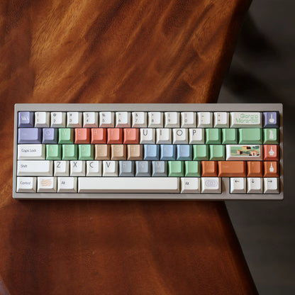Morandi color scheme, PBT material Mechanical Keyboard Replacement Keycap Set, Compatible with 61/64/68/75/84/87/104 Key Mechanical Keyboard Keycap Set