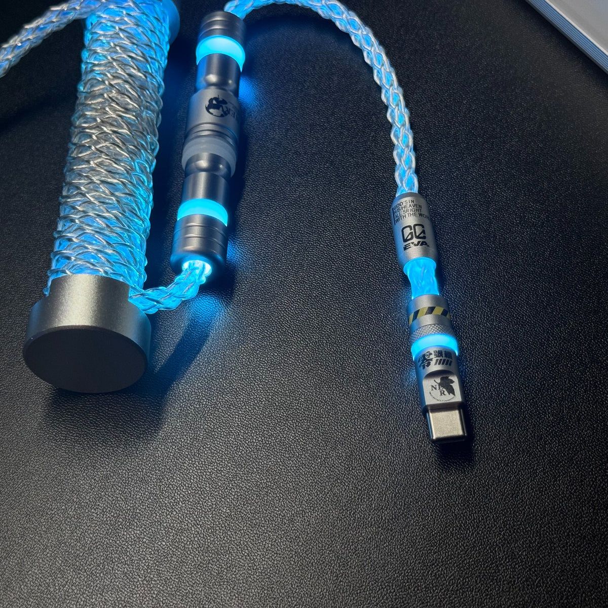 Customized manual data cable for mechanical keyboard with EVA theme design, Type-C TO USB-A Mechanical keyboard manual customization data cable