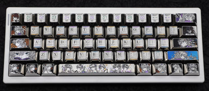 EVA series, Asuka titanium alloy finely carved personalized keycaps, 61 key positions compatible with wooting60 mechanical keyboard decorative keycaps