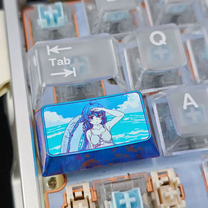 Mushoku Tensei: Jobless Reincarnation，Roxy Migurdia Greyrat themed 1.75U titanium alloy personalized keycaps, mechanical keyboard decorative keycaps, anime and game cultural creative keycaps