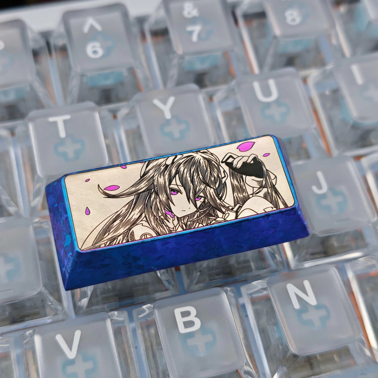 Precision black and white lines 2.25U enter key/left shift collection, titanium alloy personalized keycaps, anime game culture creative mechanical keyboard decorative keycaps