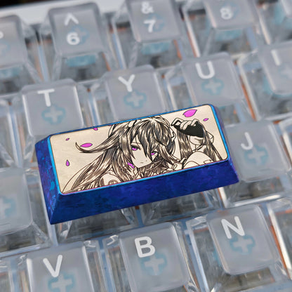 Precision black and white lines 2.25U enter key/left shift collection, titanium alloy personalized keycaps, anime game culture creative mechanical keyboard decorative keycaps