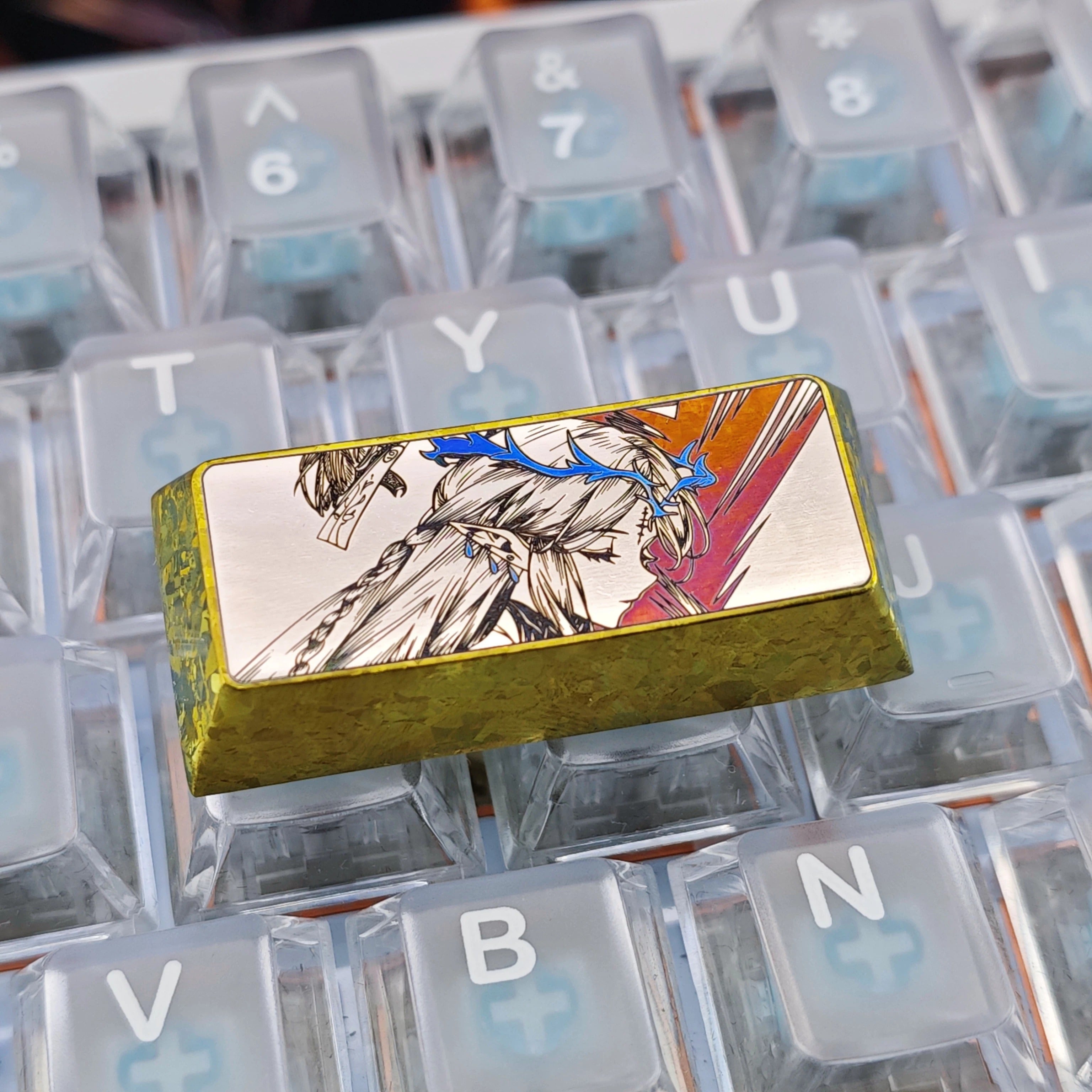 Precision black and white lines 2.25U enter key/left shift collection, titanium alloy personalized keycaps, anime game culture creative mechanical keyboard decorative keycaps