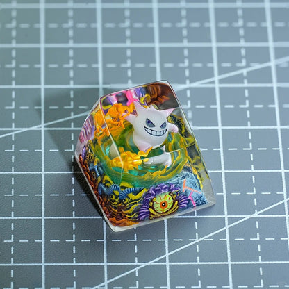 Pok é mon, Gengar coating and sealing design, Crystal Resin Personalized Keycaps, Anime Game Culture Creative Resin Keycaps, Mechanical Keyboard Art Decorative Keycaps