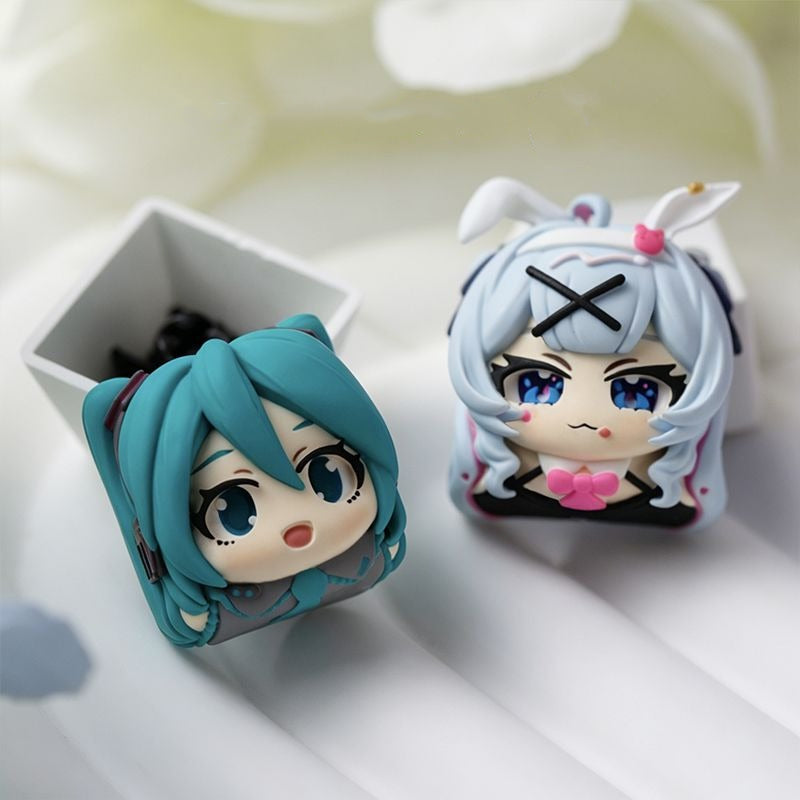 Hatsune Miku Rabbit Hole, multi-color resin personalized keycap, animation game music innovation mechanical keyboard decoration keycap