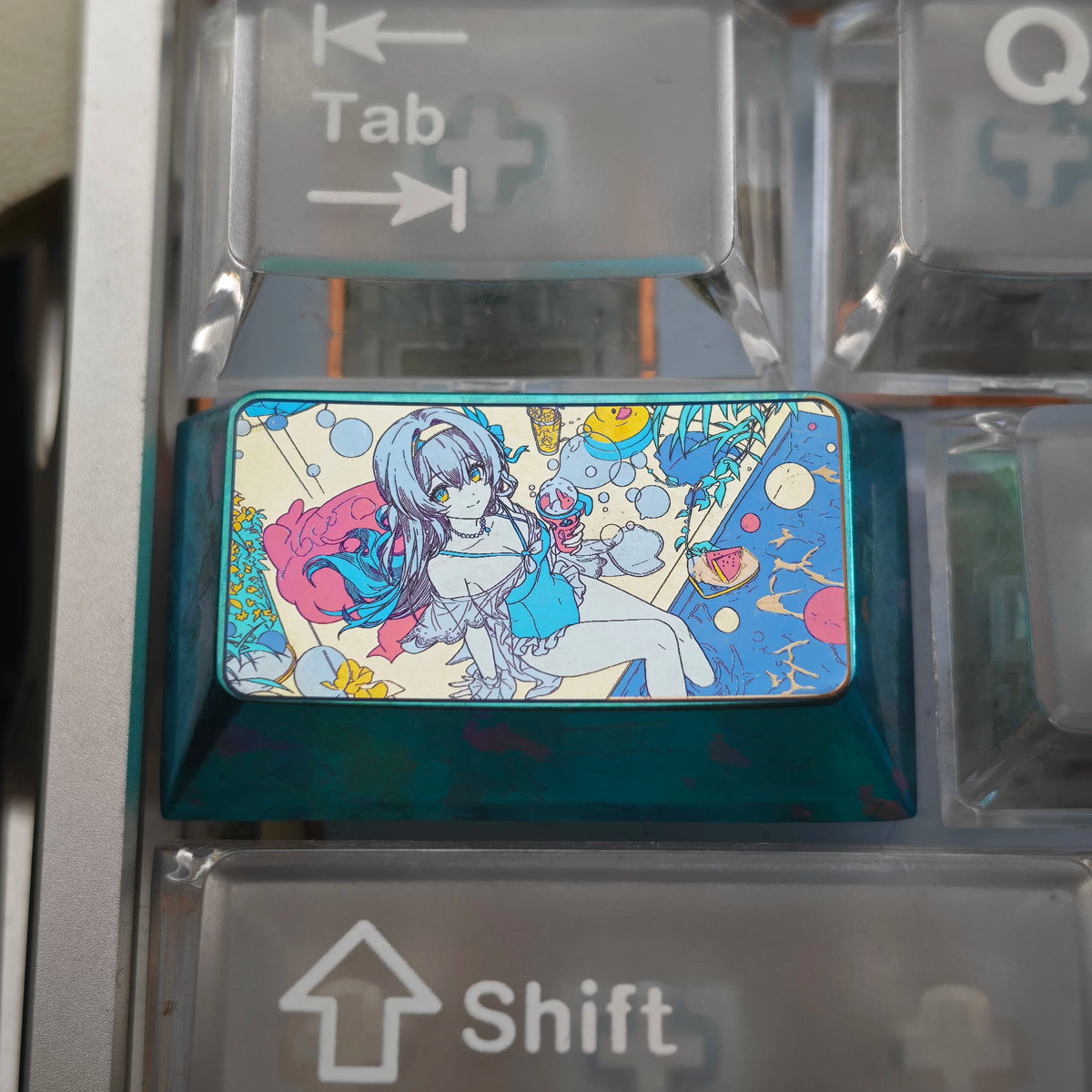Honkai：Star Rail，Firefly themed 1.75U titanium alloy personalized keycaps, mechanical keyboard decorative keycaps, anime and game cultural creative keycaps