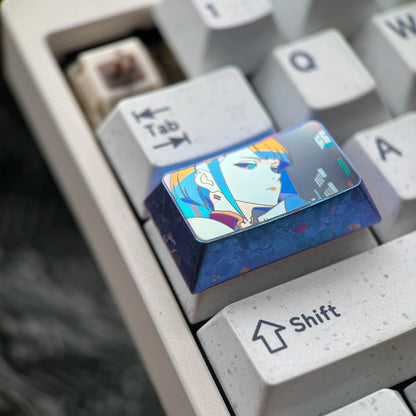 Cyberpunk, Lucyna themed 1.75U titanium alloy personalized keycaps, mechanical keyboard decorative keycaps, anime and game cultural creative keycaps