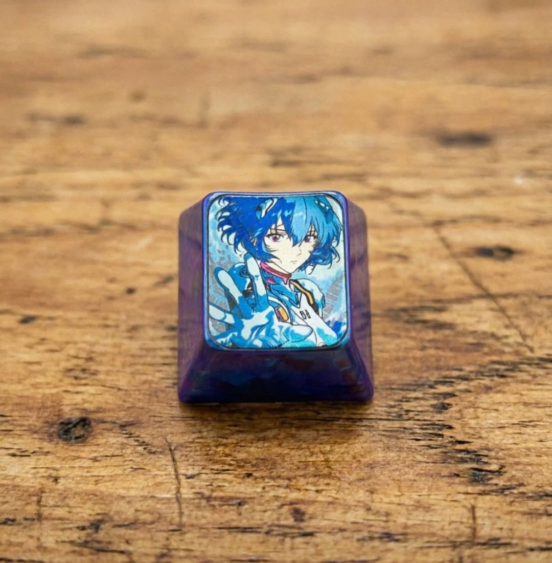EVA, Ayanami Rei theme, Limited time, 1 U titanium alloy personalized keycaps, anime and game culture creative art keycaps, mechanical keyboard decorative keycaps