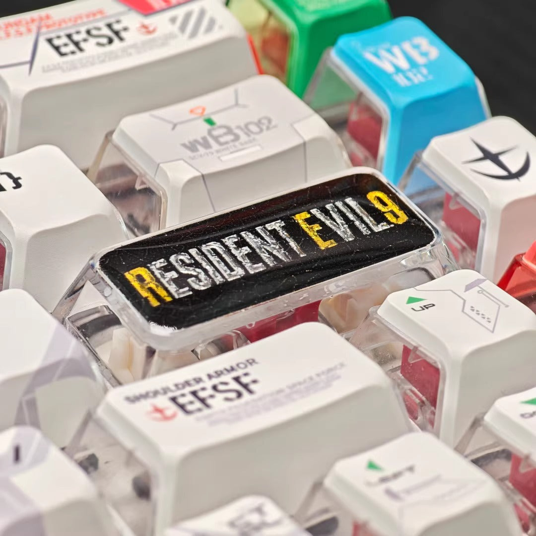 Resident Evil 9, PC Crystal Resin 2.25U Enter Key Personalized Keycap, Anime Game Culture Creative Customized Decorative Keycap