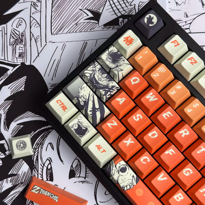 Dragon Ball series, Son Goku/Vegeta IV/Frieza, PBT material personalized keycap set, anime and game cultural and creative decorative keycap set, compatible with 61/64/68/75/84/87/104 mechanical keyboards