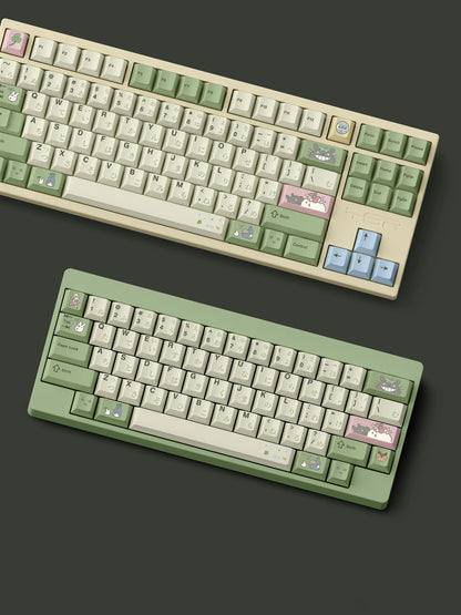 Miyazaki Hayao anime series, My Neighbor Totoro theme design keycaps set, Compatible with 61/64/68/75/84/87/104 Key Mechanical Keyboard Keycap Set