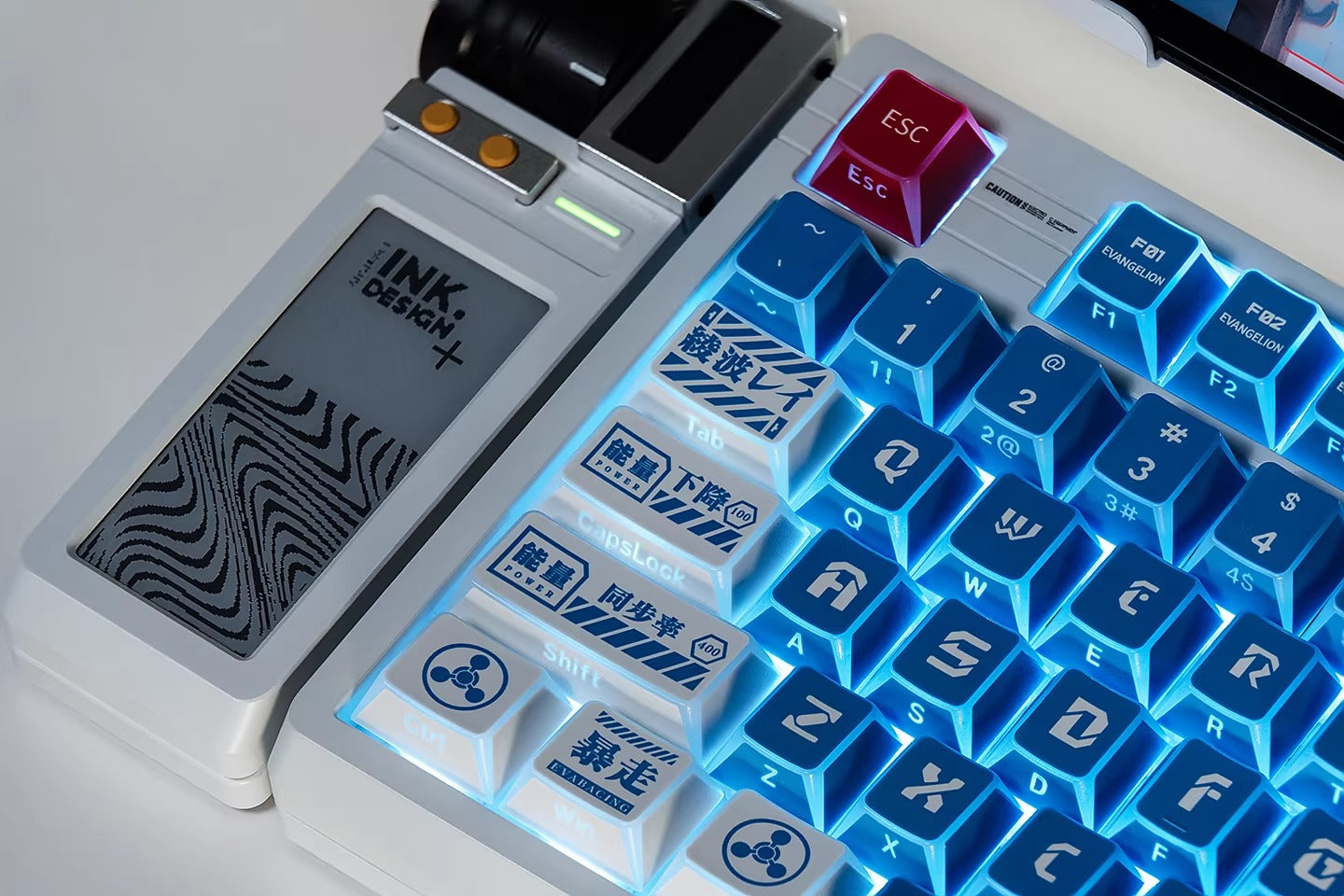 EVA series, Ayanami Rei theme, folded translucent personalized keycap theme series, PBT material anime game theme creative keycap set