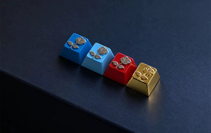 Metal Rose Keycaps, The Bridge of Madison County Metal Personalized Keycaps Original High Zinc Alloy Machine Metal Creative Decorative Keycaps