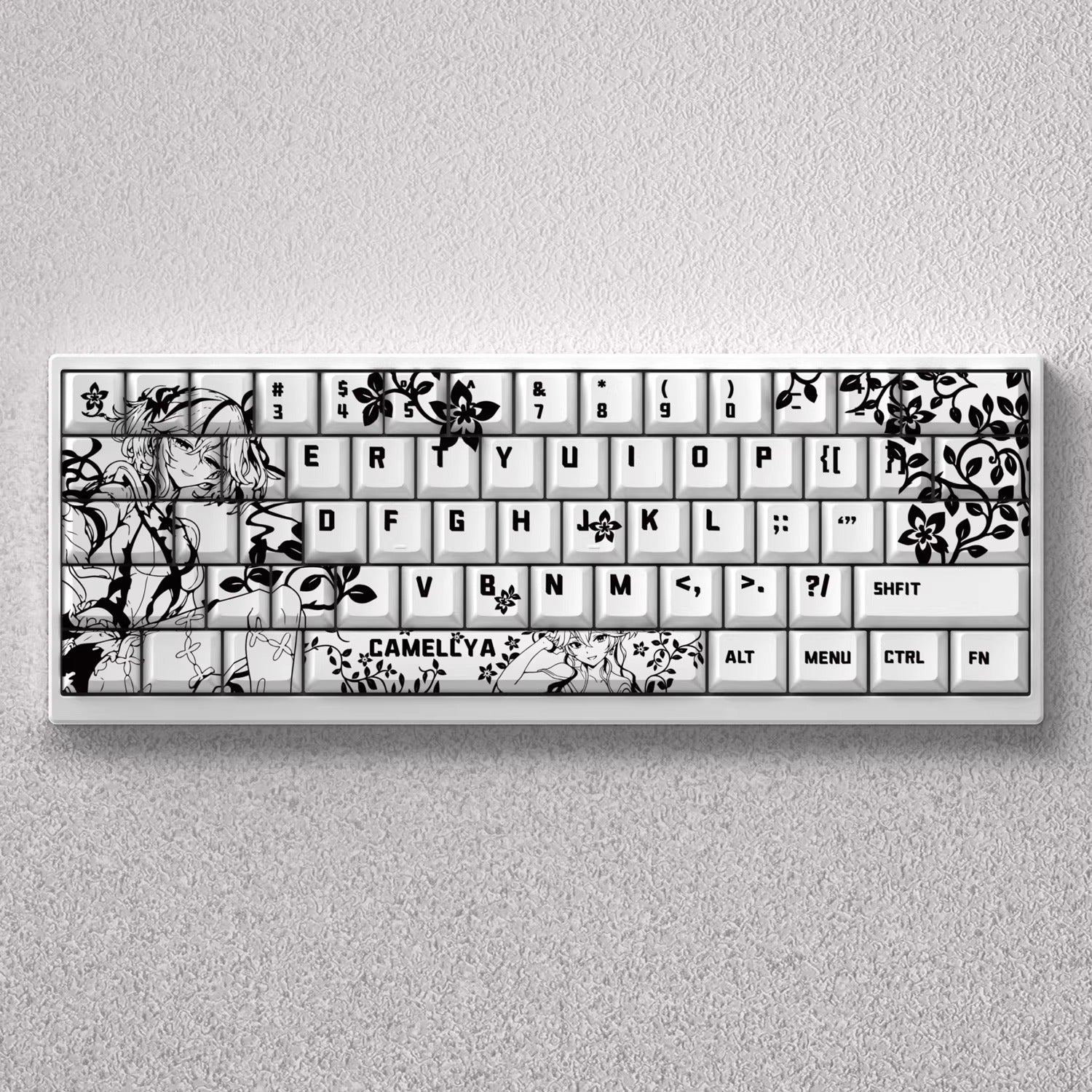Wuthering Waves series, Camellya theme, original high PBT material compatible MX switch mechanical keyboard, anime game theme set keycaps, mechanical keyboard replacement keycap set