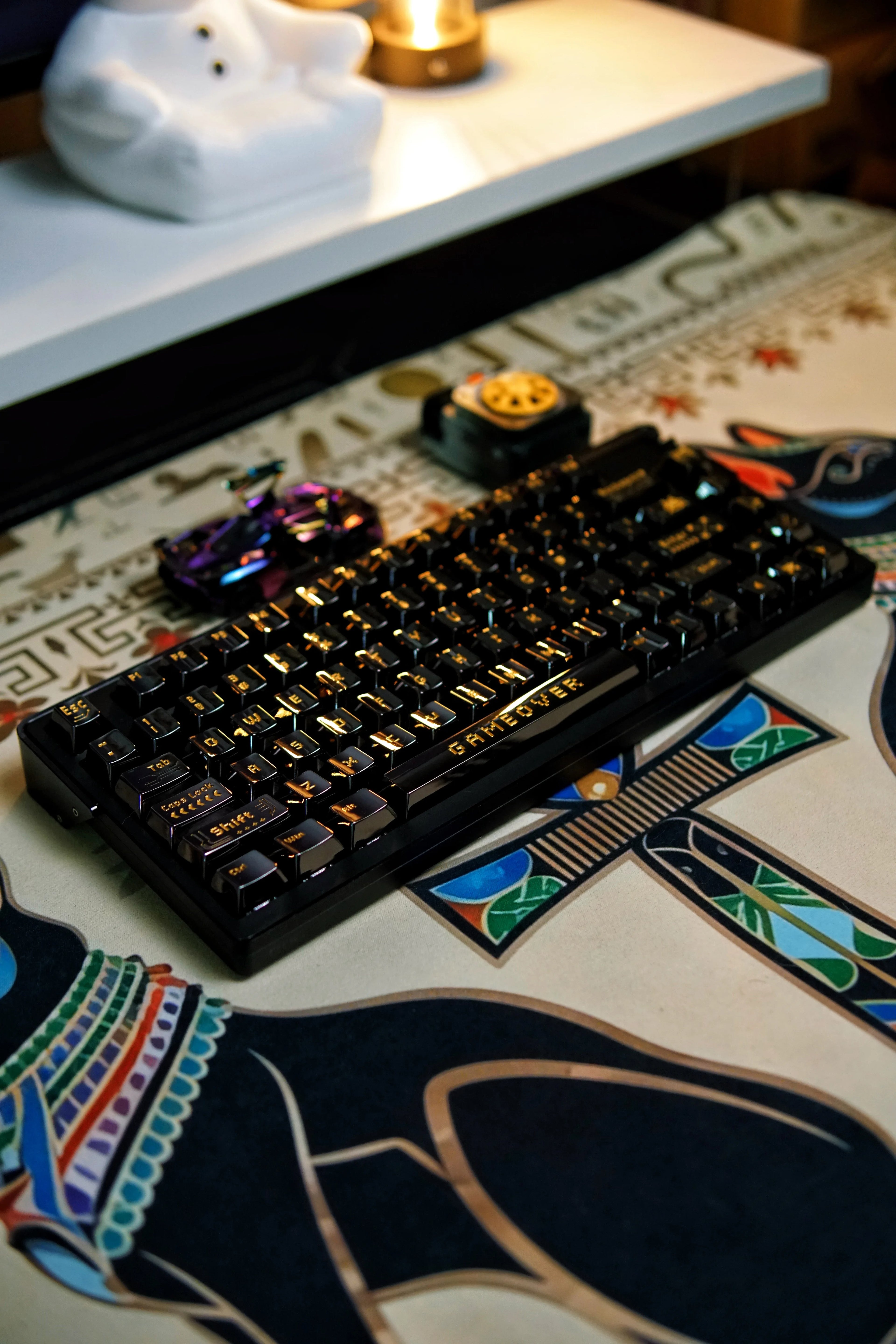 Pixel game theme original design retro arcade game personalized keycap set metal keycap glossy black electroplating, electroplating coating compatible with ROG Extreme ASUS estore/Angry Miao/Razer
