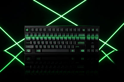 Original keycap design with a bacterial theme, PBT+PC material personalized keycaps, mechanical keyboard replacement keycap set, Daily creative keycap matching, compatible with 61/64/68/75/84/87/104 Key Mechanical Keyboard Keycap Set