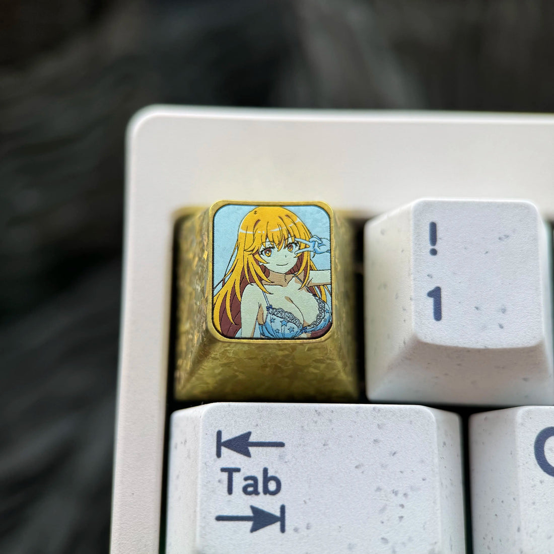 Toaru Majutsu no Index Theme, Shokuhou Misaki, 1U Colorful Titanium Alloy Personalized Keycaps, Anime Game Culture Creative Metal Decorative Keycaps
