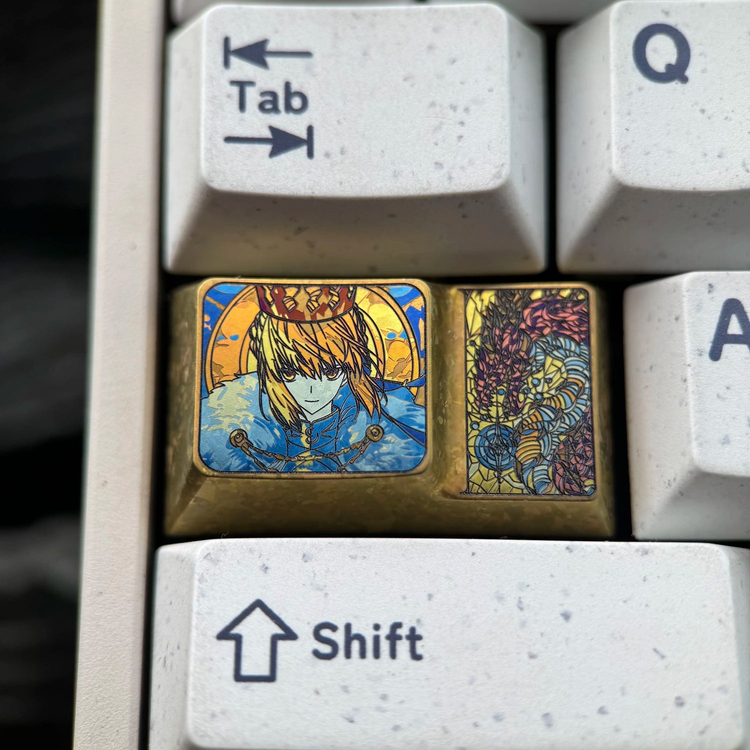 Fate， Saber, 1.75U ladder CAPS titanium alloy personalized keycap, anime, gaming, cultural and creative mechanical keyboard decoration keycap