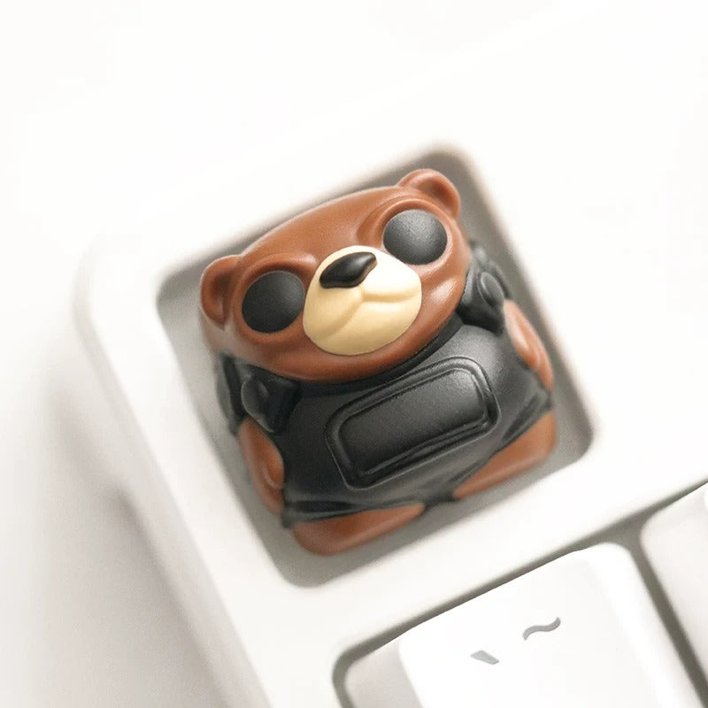 VALORANT， Tactical Bear themed design keycaps, multi-color resin molding, game culture peripheral mechanical keyboard decoration keycaps
