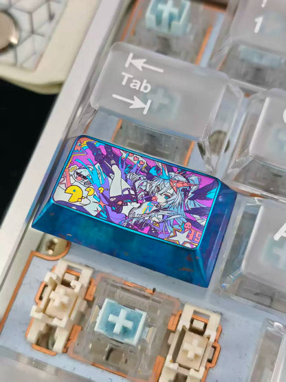 Honkai：Star Rail，Silver Wolf 1.75 U titanium alloy personalized keycaps, mechanical keyboard decorative keycaps, anime and game cultural creative keycaps