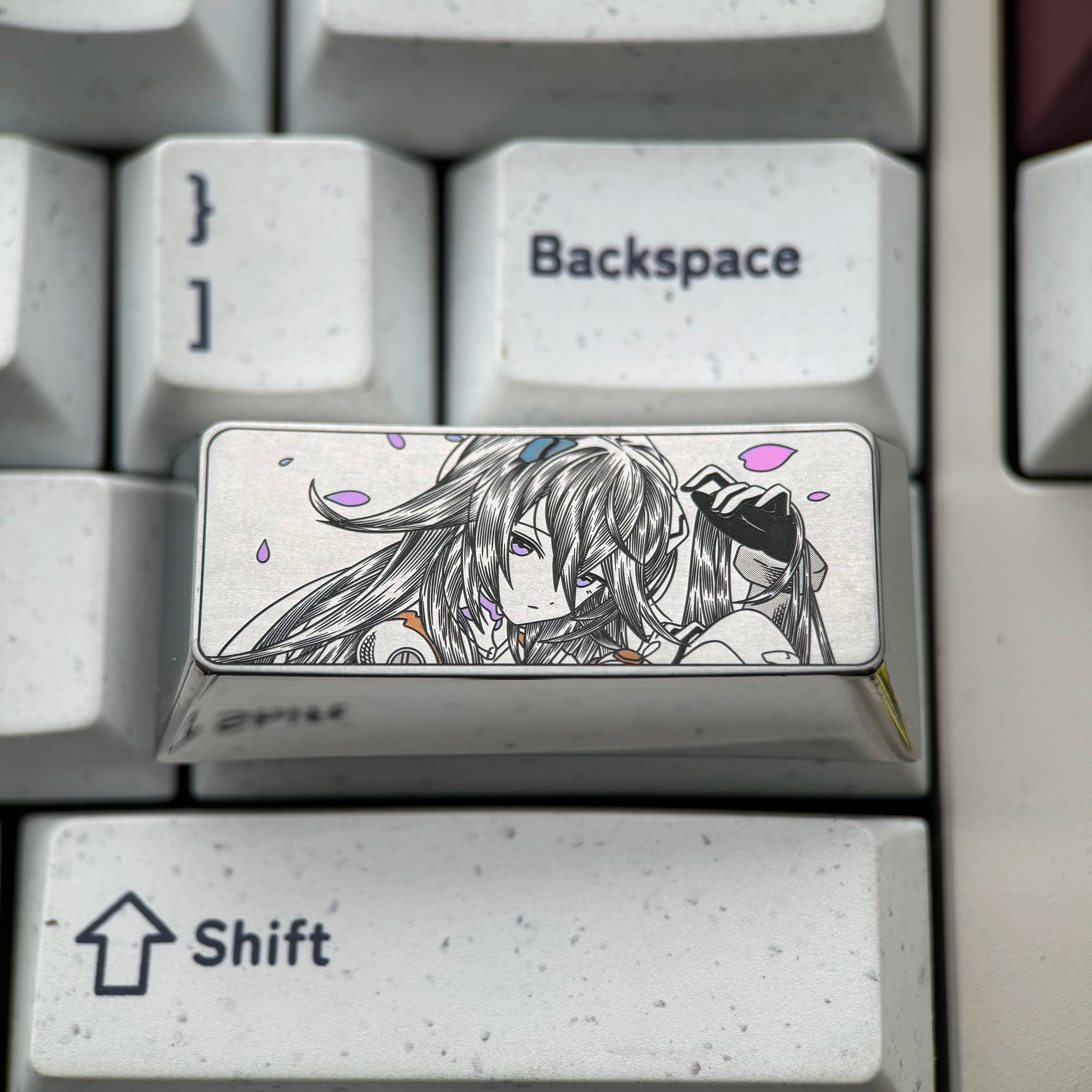 EVA series, Ayanami Rei series, 2.25U precision carved titanium alloy personalized keycaps, anime and game culture innovation mechanical keyboard decorative keycaps