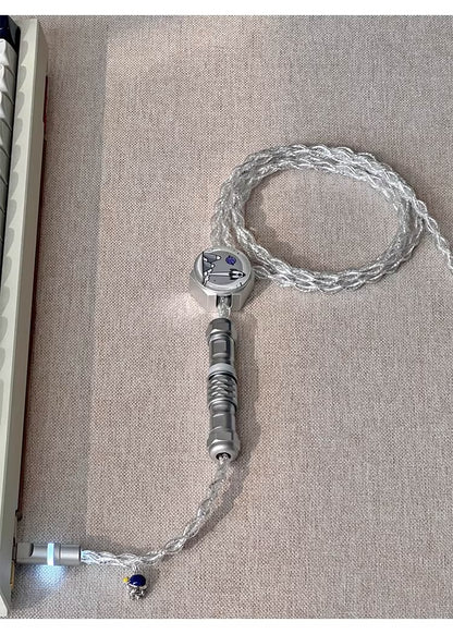 Astronaut theme 1.7m single crystal copper four strand aviation plug customized handmade wire Type-C plug with luminous