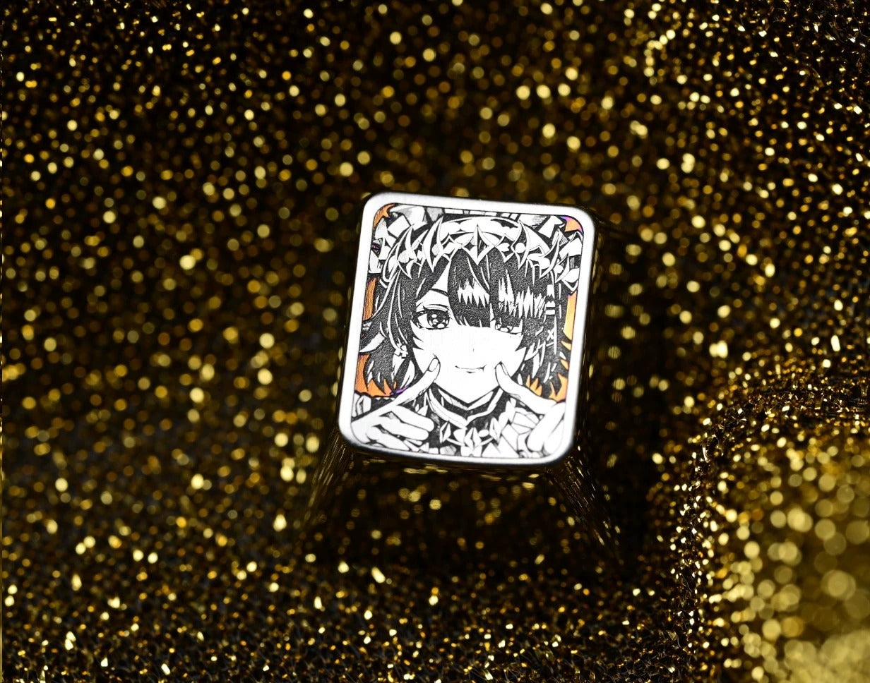 Zenless Zone Zero，Ellen Joe，1 U titanium alloy metal personalized keycaps, anime oil painting cultural creative keycaps, mechanical keyboard artistic decorative keycaps