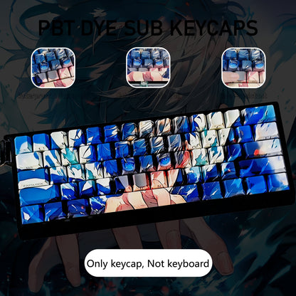 Jujutsu Kaisen series, Gojo Satoru theme, PBT material, Sublimation， Anime Game Culture Creative Decoration Set Keycaps