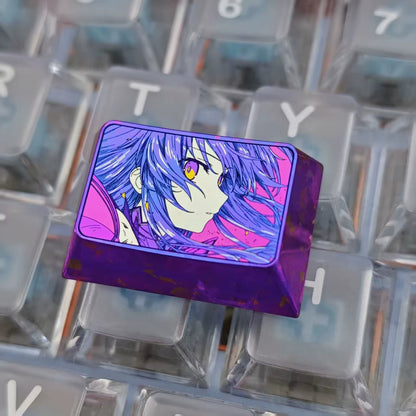 DATE A LIVE，Yatogami Tohka 1.5 U titanium alloy personalized keycaps, mechanical keyboard metal decorative keycaps, anime and game culture peripheral keycaps