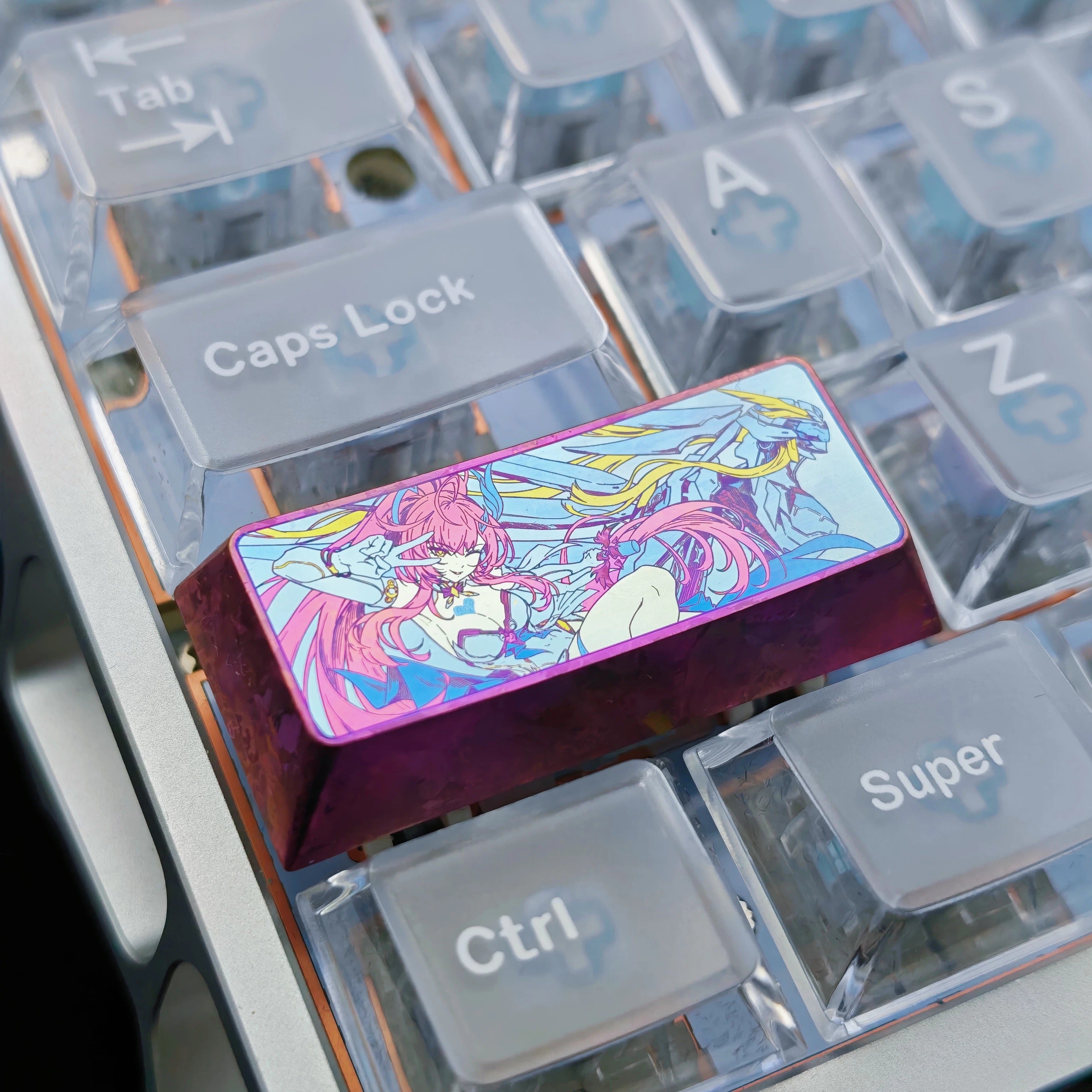 Wuthering Waves，Aemeath，2.25U， Enter key/left shift titanium alloy personalized keycaps, anime, gaming, cultural and creative mechanical keyboard decorative keycaps