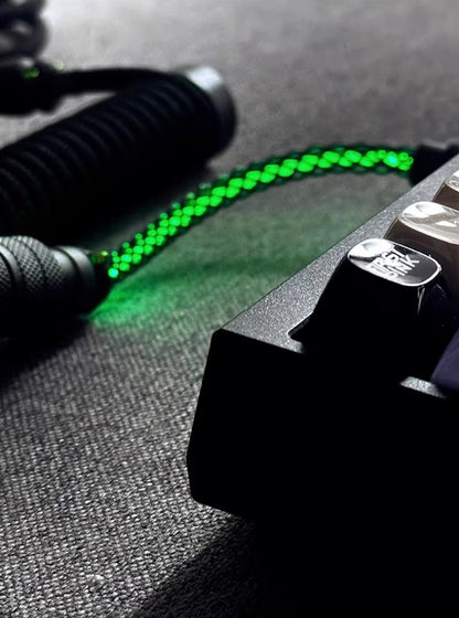 Hand customized three-stage illuminated aviation plug data cable, mechanical keyboard cable supporting magnetic axis keyboard