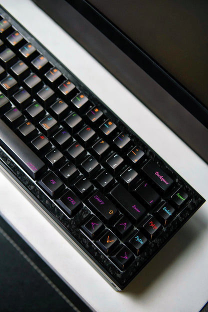 Metal keycap set, black set, colored characters, zinc alloy corrosion-resistant coating, personalized keycap, simple replacement keycap set, metal wear-resistant and non corrosive