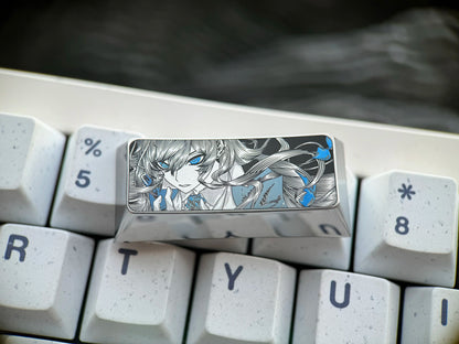 Ado, 2.25U titanium alloy personalized keycaps, metal decorative keycaps for anime and game virtual idols, keyboard replacement keycaps.