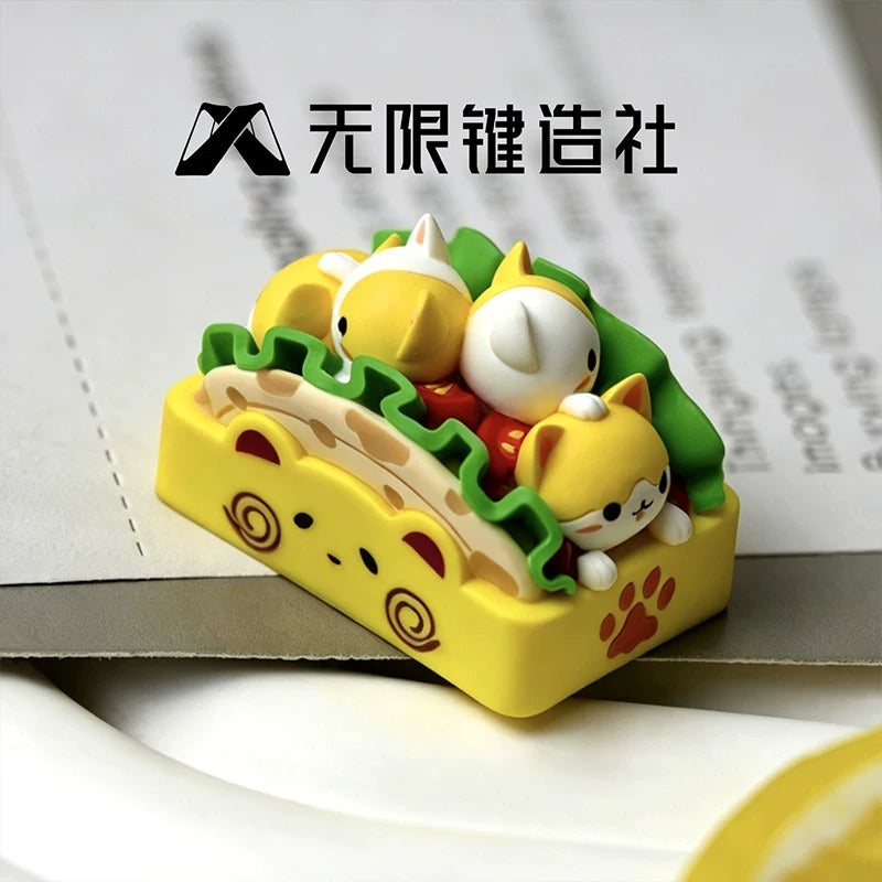 Cat roll 1.5U cute keycap original personalized customization multi-color resin mechanical keyboard decoration keycap