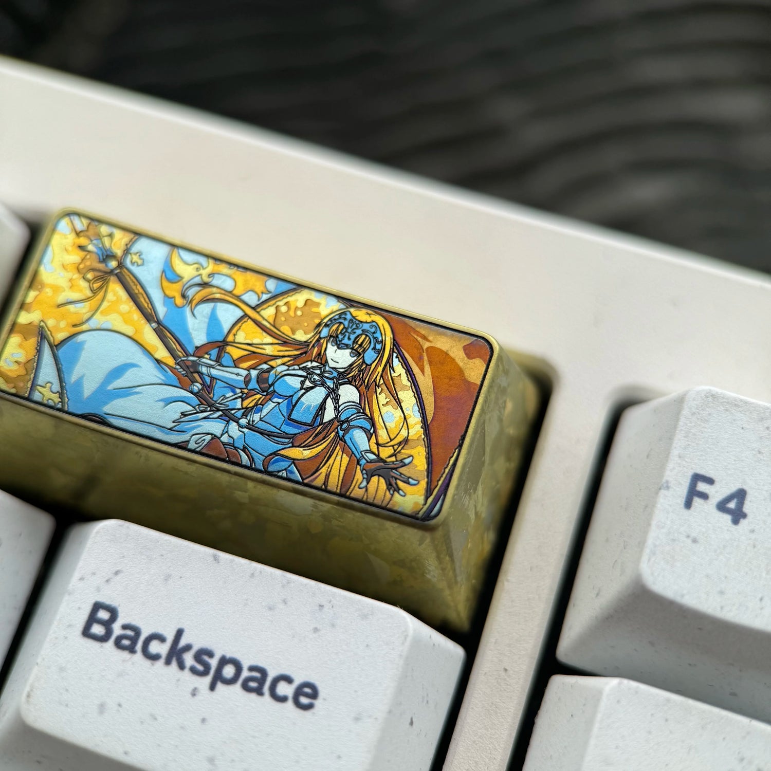 Fate/Samurai Remnant, Joan of Arc, 2U titanium alloy personalized keycaps, anime and game cultural creative keycaps, mechanical keycaps decorative keycaps