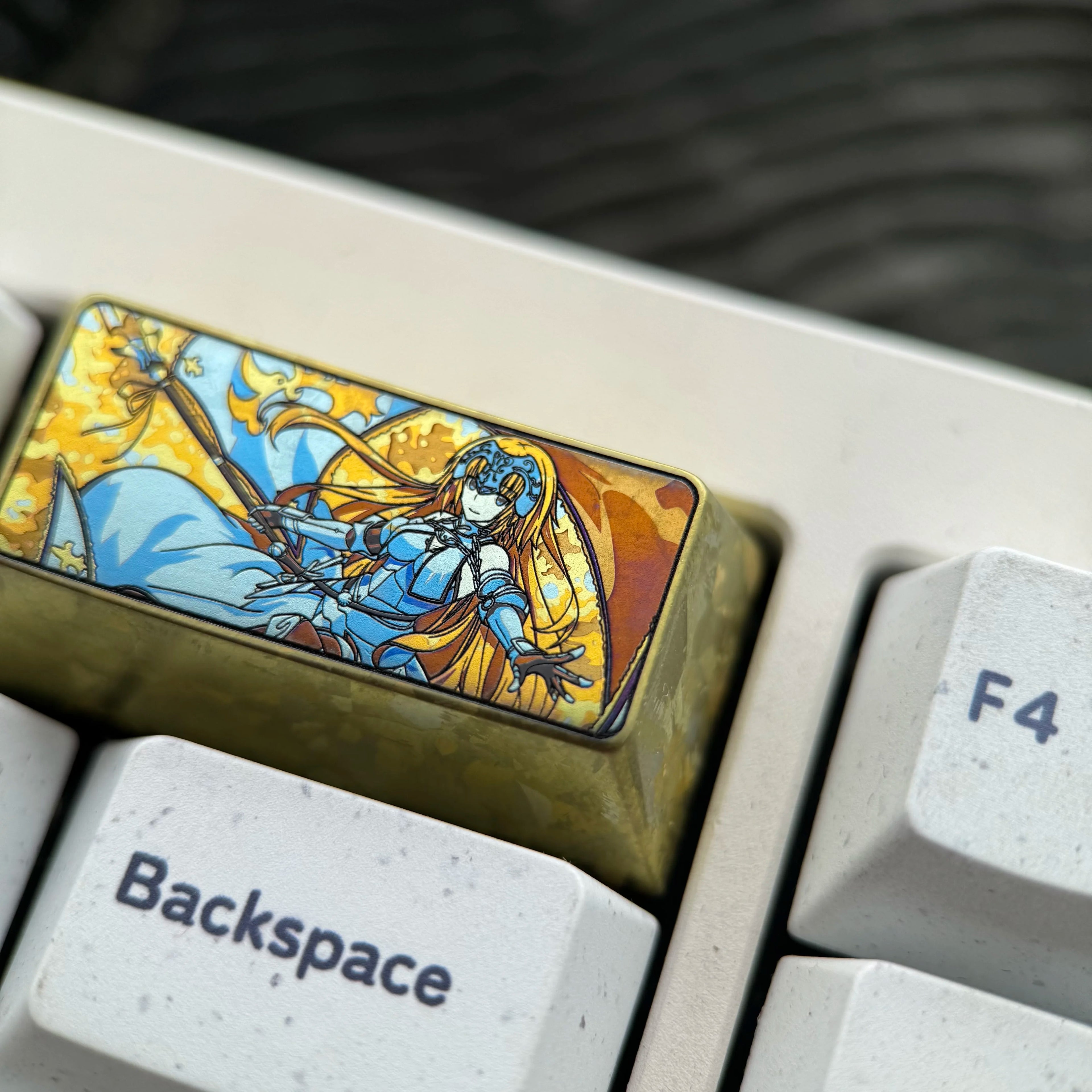Fate/Samurai Remnant, Joan of Arc, 2U titanium alloy personalized keycaps, anime and game cultural creative keycaps, mechanical keycaps decorative keycaps