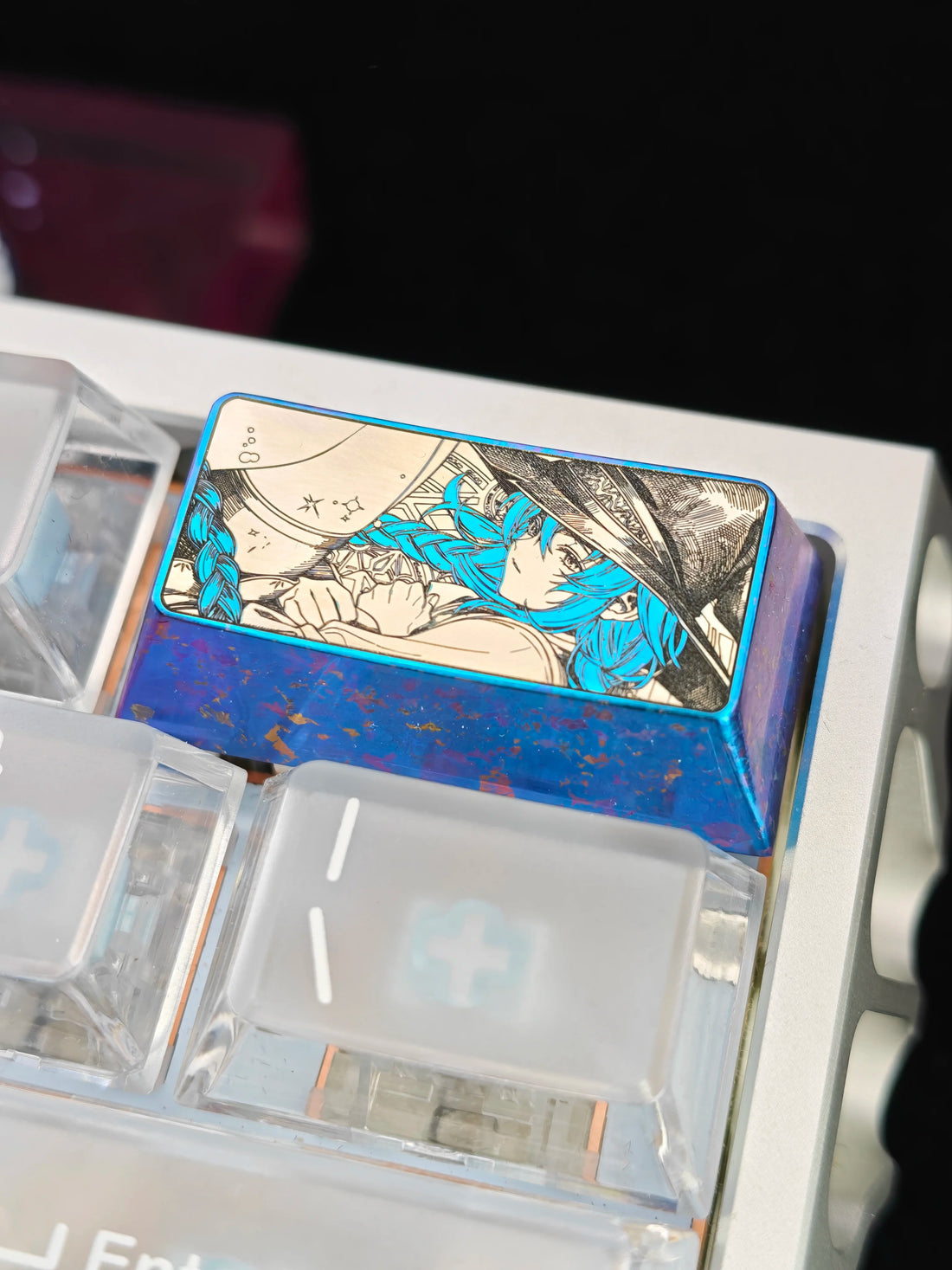 Mushoku Tensei: Jobless Reincarnation,Roxy Migurdia Greyrat, 2U titanium alloy personalized keycaps, anime and game cultural creative keycaps, mechanical keyboard decorative keycaps